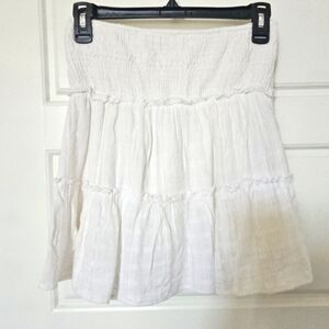 White Tiered Mini Skirt